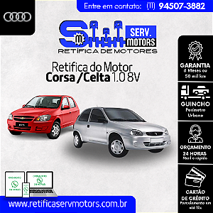 Retifica do Motor Corsa Celta 1.0 8V