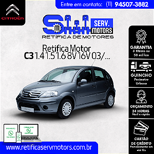 Retifica Motor C3 1.4 1.5 1.6 8V 16V 03/...