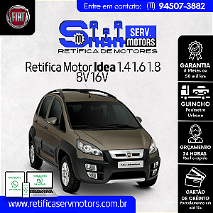 Retifica Motor Idea 1.4 1.6 1.8 8V 16V