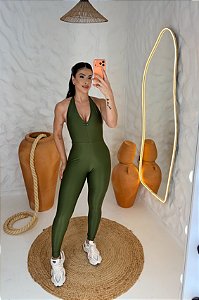 Macacão Costa Nua verde militar