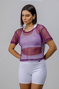 BLUSA TELA LUREX roxo P