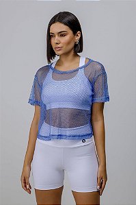 BLUSA TELA LUREX AZUL P