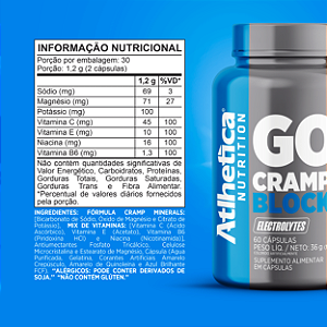 GO! Cramp Block – Eletrólitos – Atlhetica Nutrition – 60 cápsulas