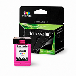 Cartucho Compatível HP 667XL Colorido Deskjet 2376 2776 6476