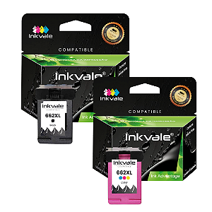 Kit Cartucho Compatível HP 662XL Preto Colorido Deskjet 1015 1516 2546