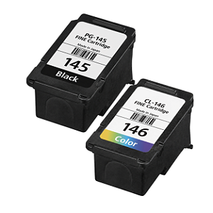 Kit Cartuchos Impressora Canon 145 Preto 146 Color Pg-145 Cl-146 Recarregados