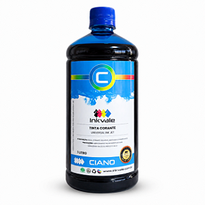 Tinta Corante Inkvale Universal Recarga de Cartuchos HP Canon Epson - 1 Litro Ciano