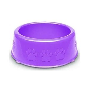 Comedouro Plastico Patinhas Lilas 600 ml