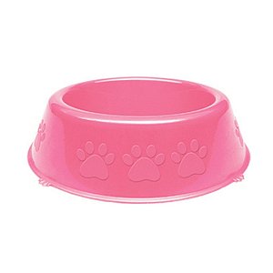 Comedouro Plastico Patinhas Medio Rosa 1900 ml
