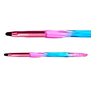 Pincel Língua de Gato nº 2 Rosa e Azul