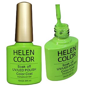 Esmalte Em Gel Verde Neon Fluorescente Helen Color 180 10ml