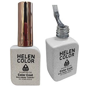 Esmalte Em Gel Branco Brilhante Holográfico Helen Color Conexão 22 12ml