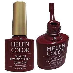 Esmalte Em Gel Vermelho Escuro Helen Color 139 10ml