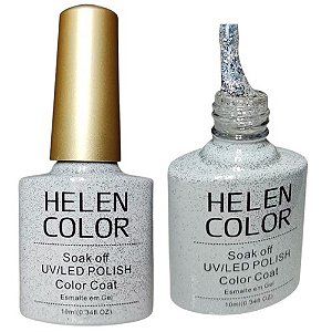 Esmalte Em Gel Prateado Prata Helen Color 10 10ml