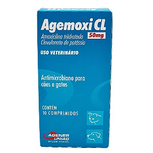 Antibiótico Agemoxi Cl 250 Mg para Cães e Gatos 10 Comprimidos