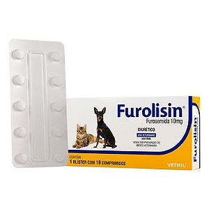 Furolisin 10mg Diurético para Cães e Gatos 10 comprimidos