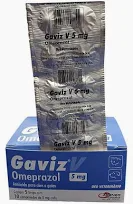 Gaviz 5mg Antiácido Omeprazol Cães e Gatos Cartela 10 Comp