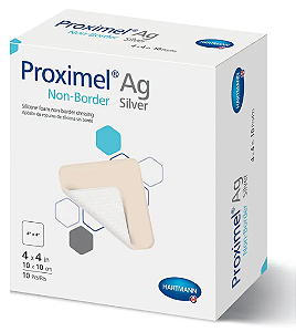 Curativo Espuma com Silicone 10cm x 10cm Proximel AG Silver Non Border / Unidade- Hartmann