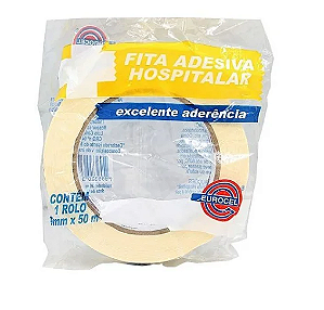 Fita Adesiva Hospitalar (Crepe Branca) 19mm x 50m - Eurocel