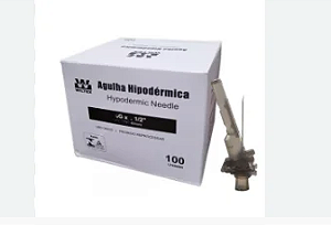 Agulha Hipodérmica com Dispositivo de Segurança 22GX1 ¼” – 0.70x30mm C/ 100 Unidades - Wiltex
