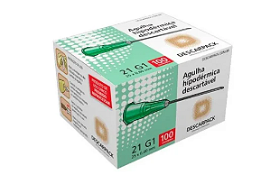 Agulha Hipodérmica 25 x 0,80mm C/ 100 Unidades - Descarpack