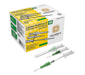 Cateter Periférico Intravenoso com Dispositivo de Segurança 18G Verde C/ 100 Unidades - Descarpack