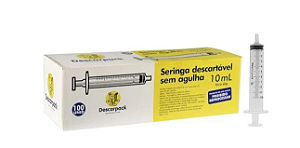 Seringa de 10ml Bico Slip sem Agulha C/ 100 Unidades - Descarpack