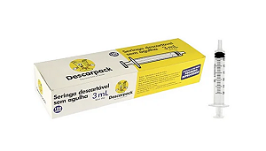 Seringa de 3ml Bico Slip sem Agulha C/ 100 Unidades - Descarpack