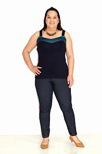 Calça Legging em Malha Jeans