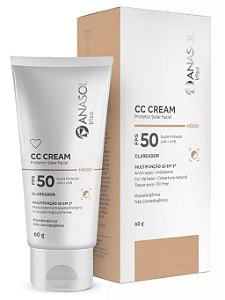 Protetor Solar Anasol Fps 50 Rostro Cc Cream 60 G Clareador