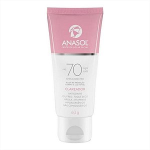 Protetor Solar Anasol Fps 70 Em Creme 60 G Clareador