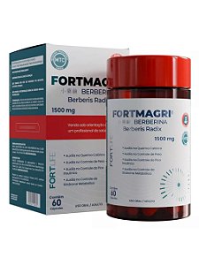 Fortmagri Berberina 1500mg Com 60 Cápsulas Fortlife S/ Sabor