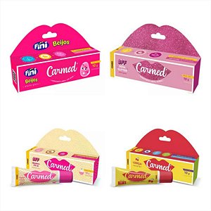 Carmed Protetor Labial Kit C/4 Fini+rosa+beijinho+cereja