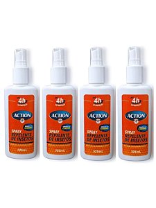 Repelente Action Com Icaridina 105ml Kit C/04 Contra Dengue