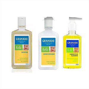 Kit Infantil Granado Baby Shampoo/cond/Sabonete liq (250ml)