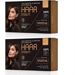 Haar Intern Biotina Suplemento Alimentar Cabelo E Pele 120cp