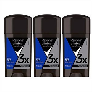 Rexona Clinical Antitranspirante Clean 58g kit c/3