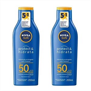 Protetor Solar Nivea Sun FPS50 200ml Corporal Pantenol c/2