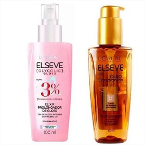 Kit Elseve Sérum Glycolic Gloss + Óleo Extraordinário Loréal