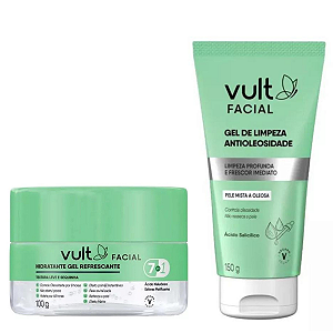 Kit Antioleosidade Gel Limpeza Facial e Hidratante Vult