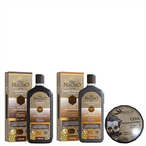 Kit Antigrisalho Shampoo/Condicionador/Pomada Modeladora
