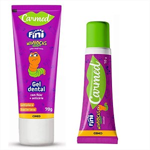 Kit Carmed Gel Dental e Protetor Labial 10g Minhocas