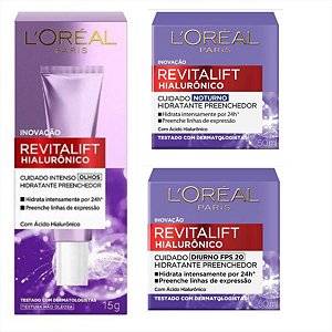 Kit Loreal Revitalift Hialurônico  Completo Dia/Noite/Olhos