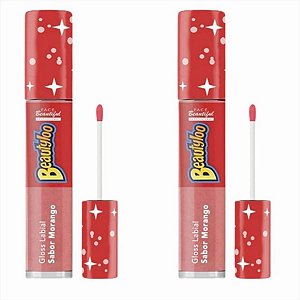 Gloss Labial Beautyloo Sabor Morango 3,8ml c Pantenol kt c/2