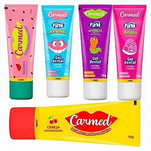 Kit Completo Pasta De Dente Carmed Fini  (5 sabores)