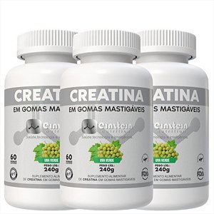 Creatina em Gomas Uva Verde c/60 Einstein Nutrition kit c/3