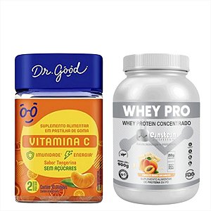Vitamina C c/30 Dr Good Fini e Whey Protein Concentrado 900g