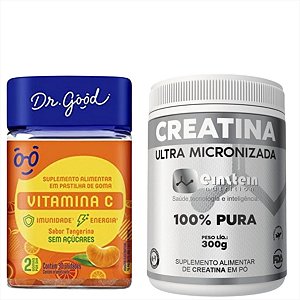 Vitamina C c/30 Gomas  Dr Good Fini e Creatina Pura 300g