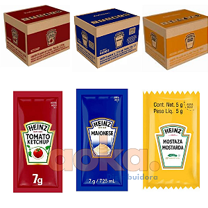 Combo Maionese Mostarda e Ketchup Heinz 3 Caixas com 432 Sachês