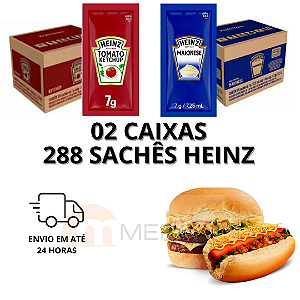 Combo Maionese e Ketchup Heinz 2 Cx 288 Sachês 7g